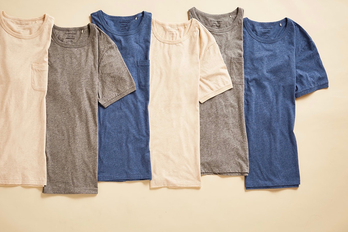 Picture of Outerknown Sojourn t-shirts in grey, navy and beige