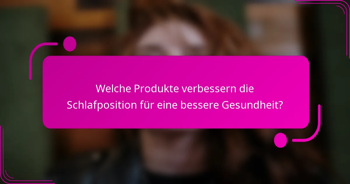 Welche Produkte verbessern die Schlafposition für eine bessere Gesundheit?